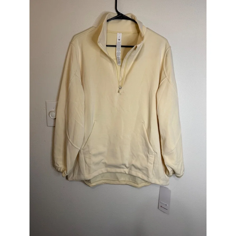 Lululemon Softstreme Long Half Zip Buttercream Size L NWT